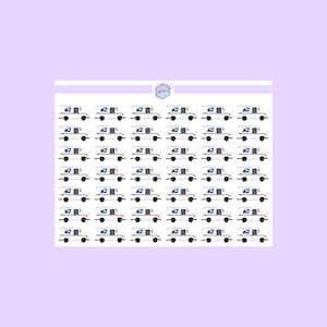 USPS USA Postal Service Mail Truck Sticker Sheet, Icon Sticker, Planner Sticker