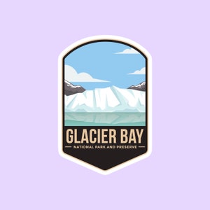 Glacier Bay National Park Sticker, National Park Badge Stickers, National Park Prints