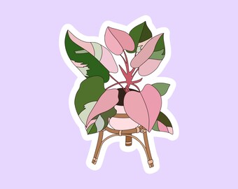 Pink Princess Philodendron Sticker - Rare Plant Stickers