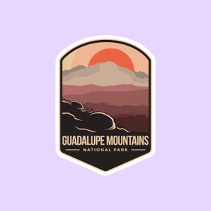 Guadalupe Mountains National Park Sticker, National Park Badge Stickers, National Park Prints