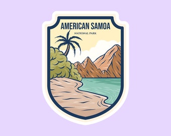 American Samoa National Park Sticker, National Park Badge Stickers, National Park Prints