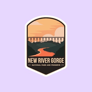 New River Gorge National Park Sticker, National Park Badge Stickers, National Park Prints