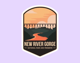 New River Gorge National Park Sticker, National Park Badge Stickers, National Park Prints
