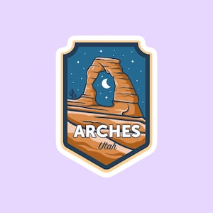 Arches National Park Sticker, National Park Badge Stickers, National Park Prints