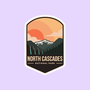 North Cascades National Park Sticker, National Park Badge Stickers, National Park Prints