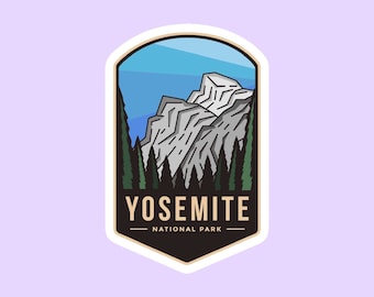 Yosemite National Park Sticker, National Park Badge Stickers, National Park Prints