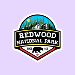 Redwood National Park Sticker, National Park Badge Stickers, National Park Prints