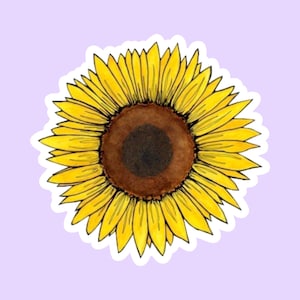 Adesivo giallo girasole, adesivo per laptop Macbook, adesivo per scrapbook, adesivi fantastici, adesivi estetici, adesivi fustellati