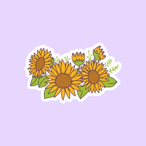 Sonnenblumen Krone Blumenstrauß Aufkleber, Laptop Macbook Aufkleber, Scrapbook Aufkleber, coole Aufkleber, ästhetische Aufkleber, gestanzte Aufkleber
