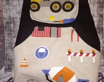 Personalized construction machinery children's backpack, embroidered bag, nursery, school, children's bag, schoolbag, kindergarten, personalized bag, boy's bag,