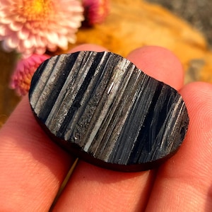 Black Tourmaline, Raw Black Tourmaline, Flat Back Gemstone