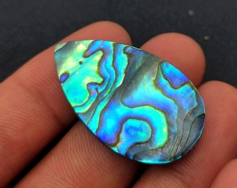 Abalone Shell Cabochon, Iridescent Flashy Natural Abalone Shell,  Mother Of Pearl, Flat Back Cabochon