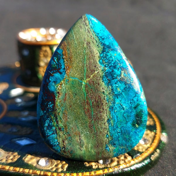 Cabochon di crisocolla blu verde, cabochon di pietre preziose naturali, forniture per la creazione di gioielli