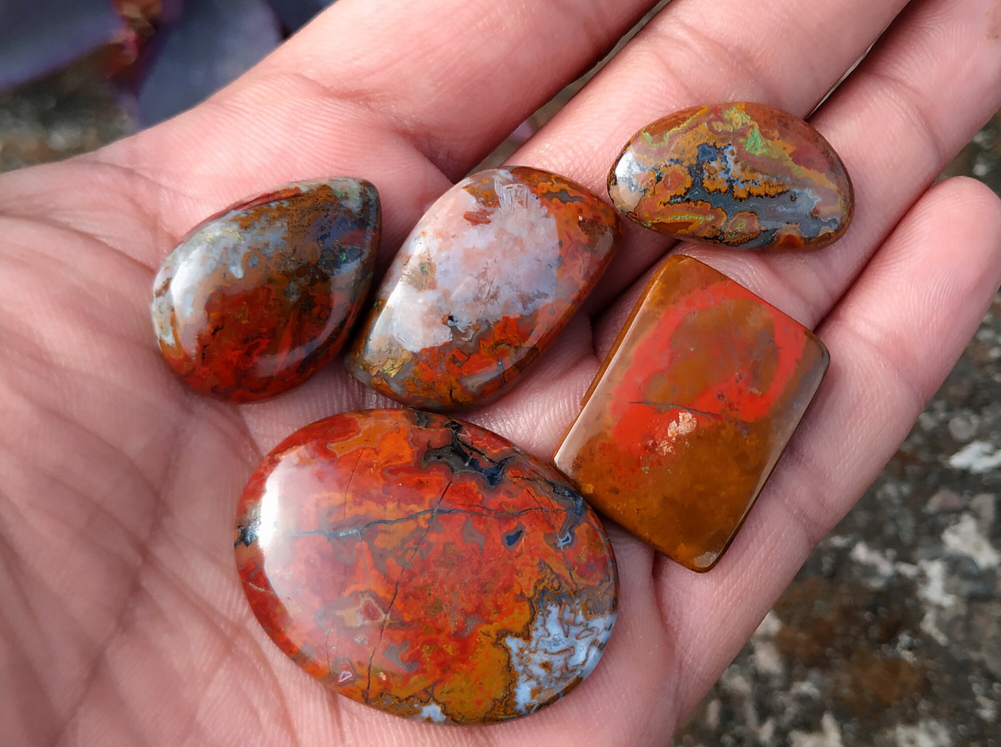 Natürliche marokkanische Naht Achat Cabochons 5 Stück | Etsy