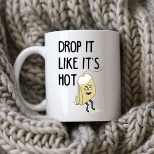Deixe cair como se estivesse quente caneca engraçada xícara de chá presente para amante de chá caneca de chá de papelão