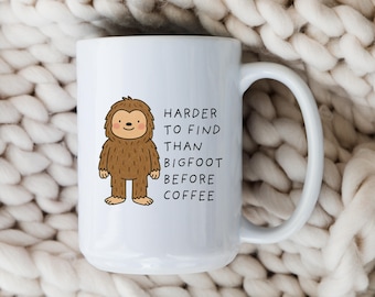 Funny Bigfoot Mug • Cartoon Sasquatch Coffee Cup • Bigfoot Gift for Him • Cute Sasquatch Mug • Choose Your Size