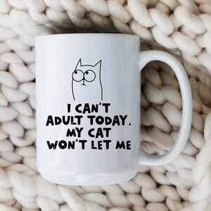 Funny Cat Mug For Cat Lover Coffee Cup Gift For Her Crazy Cat Lady Funny Cat Mom Gift Adulting Mug