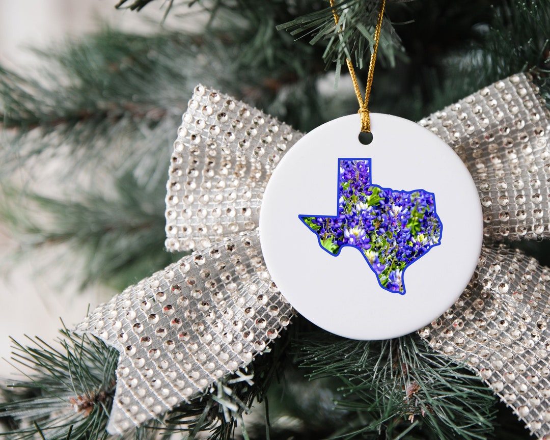 Texas Bluebonnet Ornament, Christmas Ornament, Texas Home Ornament
