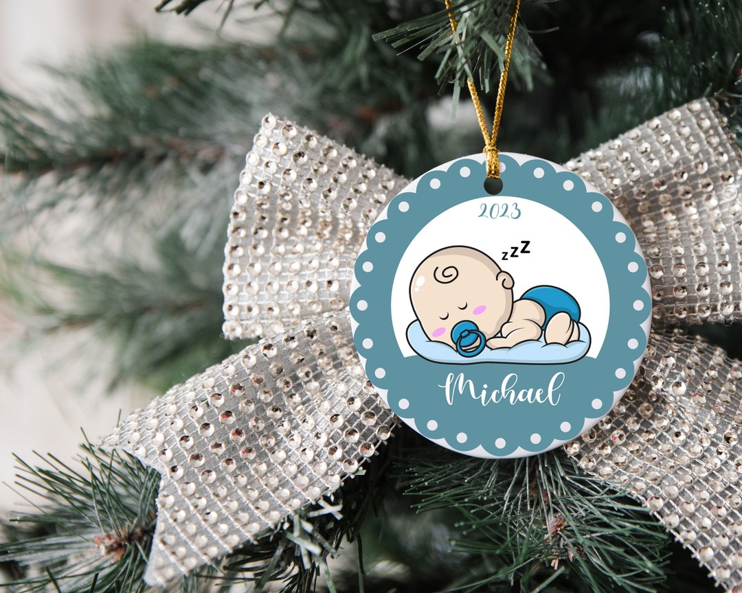 Personalized Baby's First Christmas Ornament, Custom Ornament, Baby Boy Keepsake, New Parents