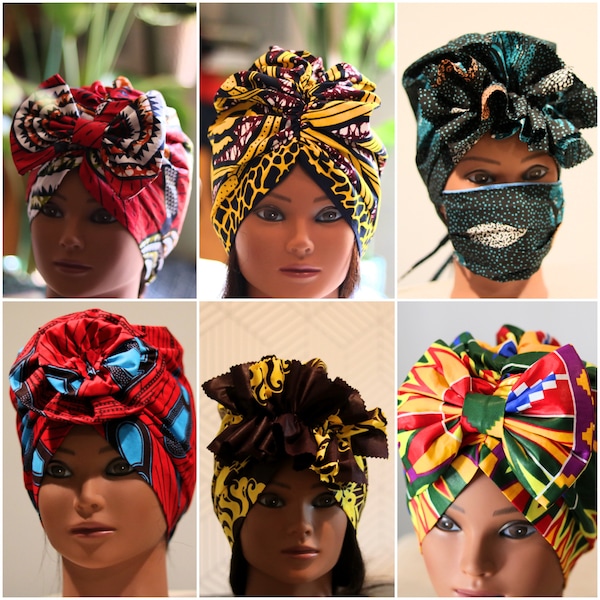 Pre-Tied Headwrap Turban Dashiki Headwrap African Headwrap Chemo Head Scarf One Size