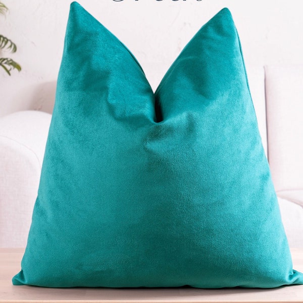 Teal Velvet Pillow Covers, Blue Velvet Cushion Covers, Custom Made Velvet Pillow Cover, Any Size Velvet Pillow Covers