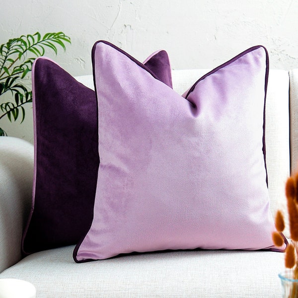 Any size Pillow Velvet Pillow Covers, Lilac And Purple Pillow Covers, Set Of 2 Pillow, Lavender Pillow Covers, Soft Velvet Pillow Covers