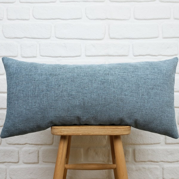 Light Blue Lumbar Pillow Etsy