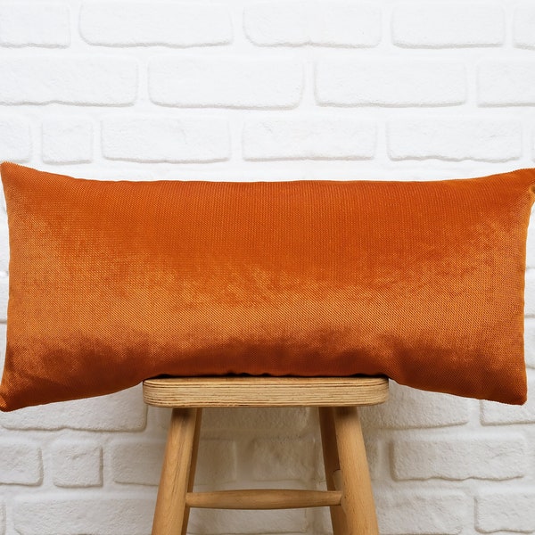 Burnt Orange Lumbar Pillow Cover, Orange Lumbar Pillow Cover, Orange Body Pillow Cover, Custom Body Pillow, Lumbar Pillow 14x36, Long Pillow