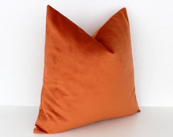 Burnt Orange Pillow Cover, Tangerine Pillow, Rust Throw Pillow, Orange Throw Pillow, Orange Pillow, Orange Boho Pillow, 26x26 Throw Pillow