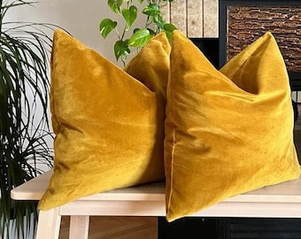 Mustard Velvet Pillow Cover, Yellow Gold Pillow, Yellow Long Pillow, Iridescent Yellow Velvet Pillow Cover, Mustard Boho Lumbar Pillow 20x20