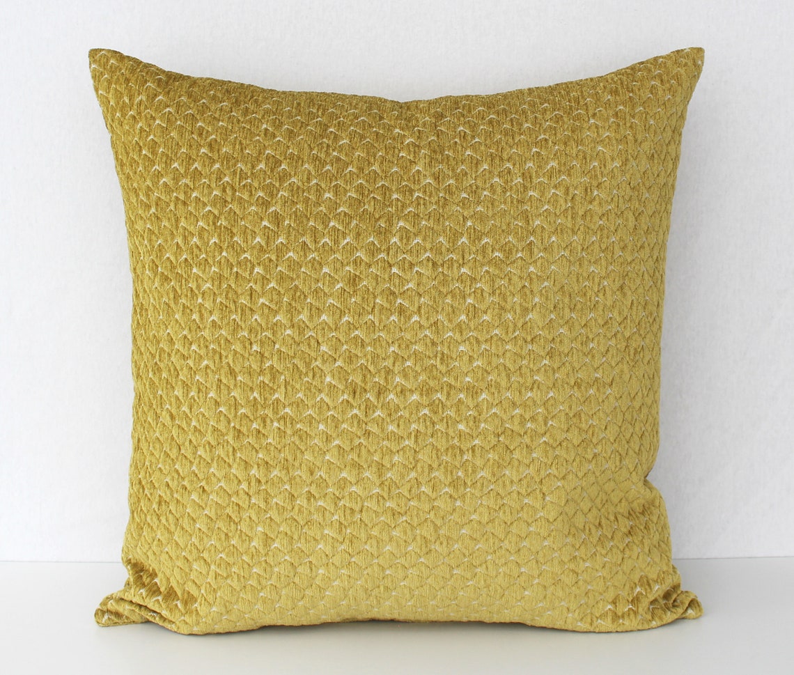 Mustard Amber Yellow Pillow Cover Luxury Cushion Case 15x15 Etsy