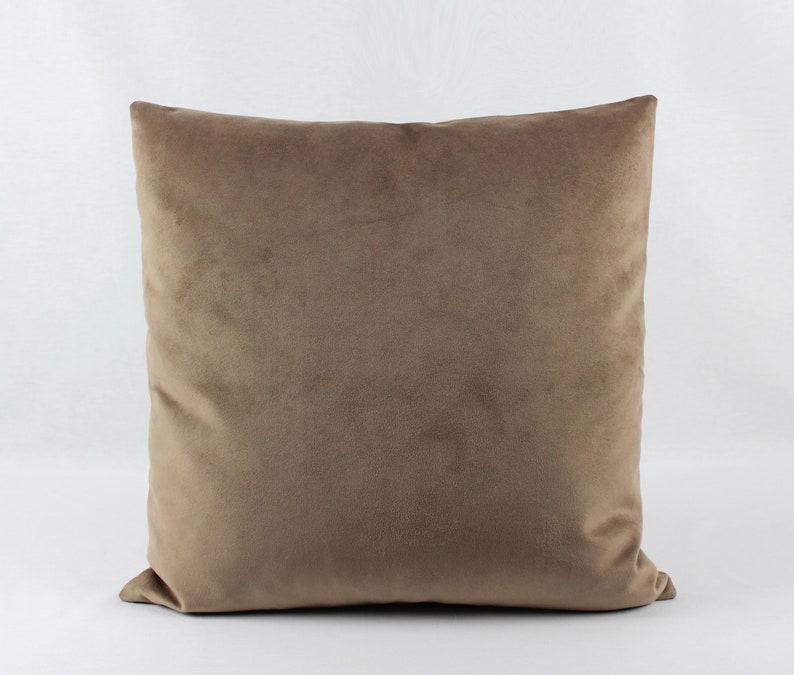 Tan Pillow Covers 20x20 Ecru Pillow Cover Tan Velvet Pillow Etsy