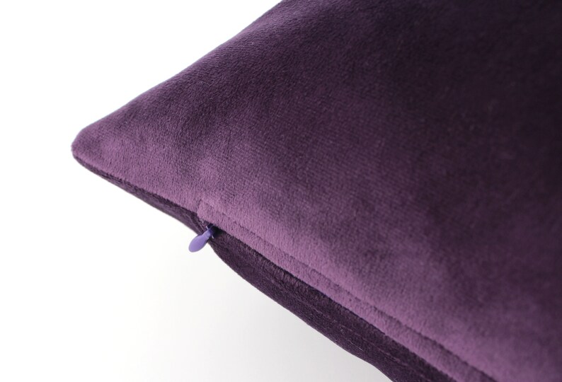Purple Velvet Pillow Cover Velvet Cushion Case Solid Purple Etsy