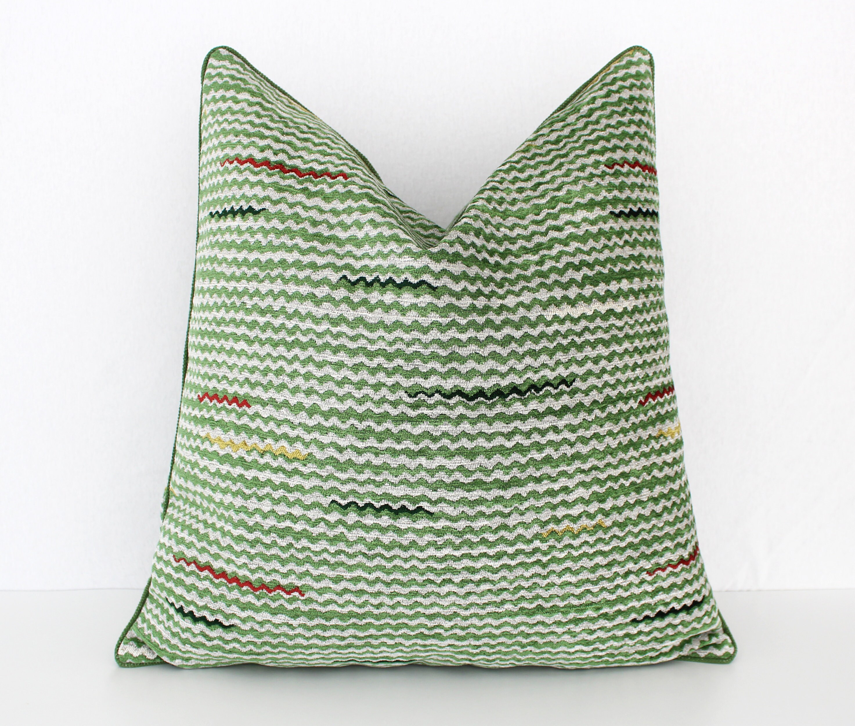 green boho pillow