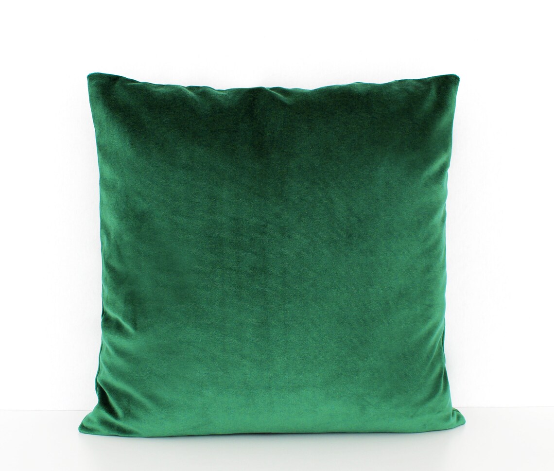 emerald green velvet lumbar pillow
