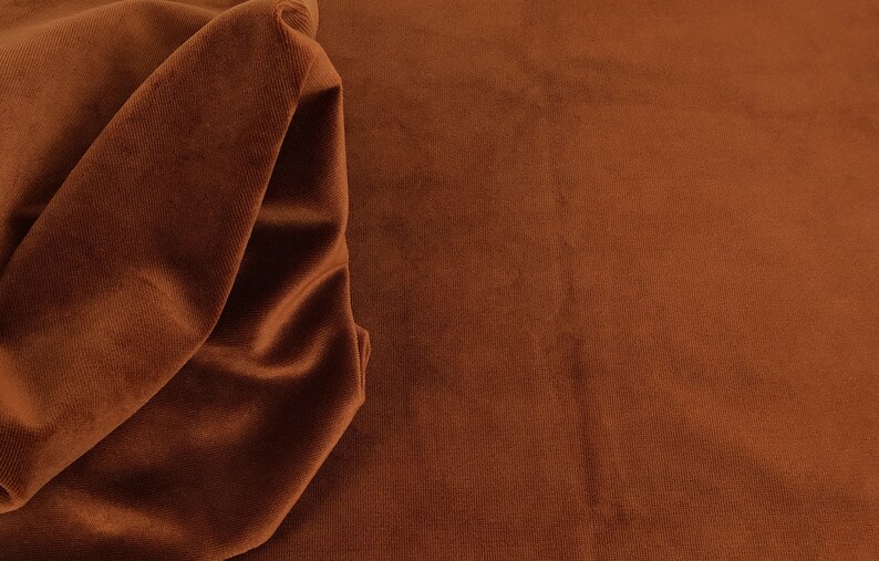 Rust Velvet Upholstery Fabric Terracotta Velvet Fabric for Etsy