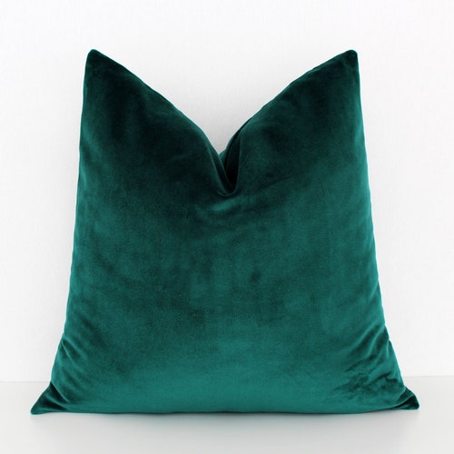 Teal Throw Pillow Cover Teal Velvet Pillow Blue Green Velvet Etsy