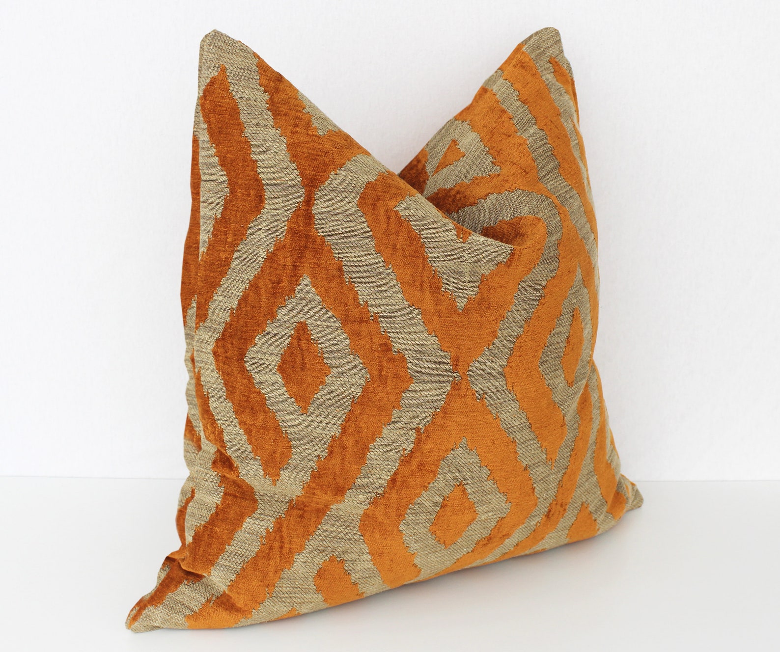 Burnt Orange Velvet Pillow Cover Orange Cushion Case Orange Etsy