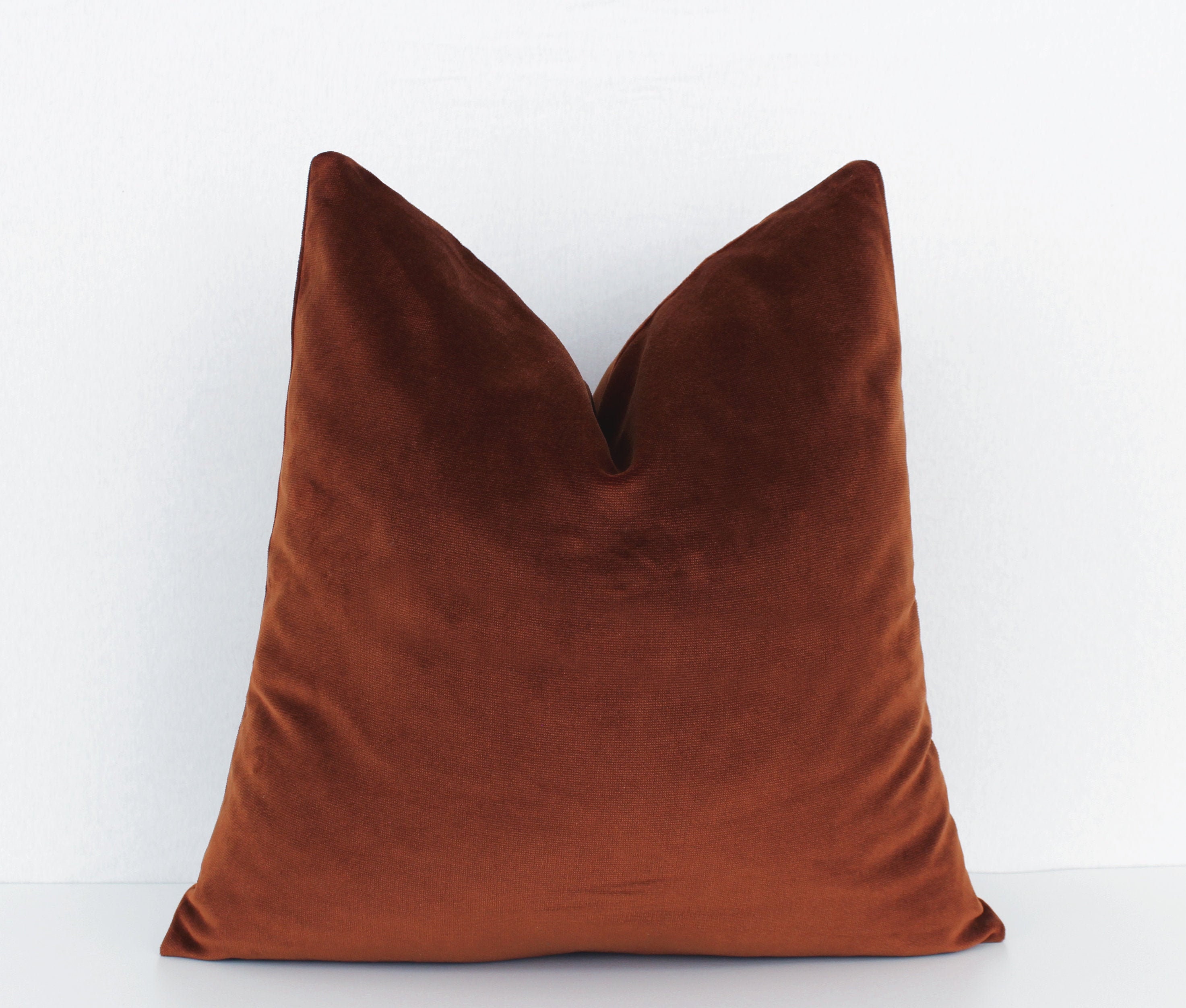 Terracotta Velvet Pillow Rust Velvet Pillow Copper Brown Etsy UK