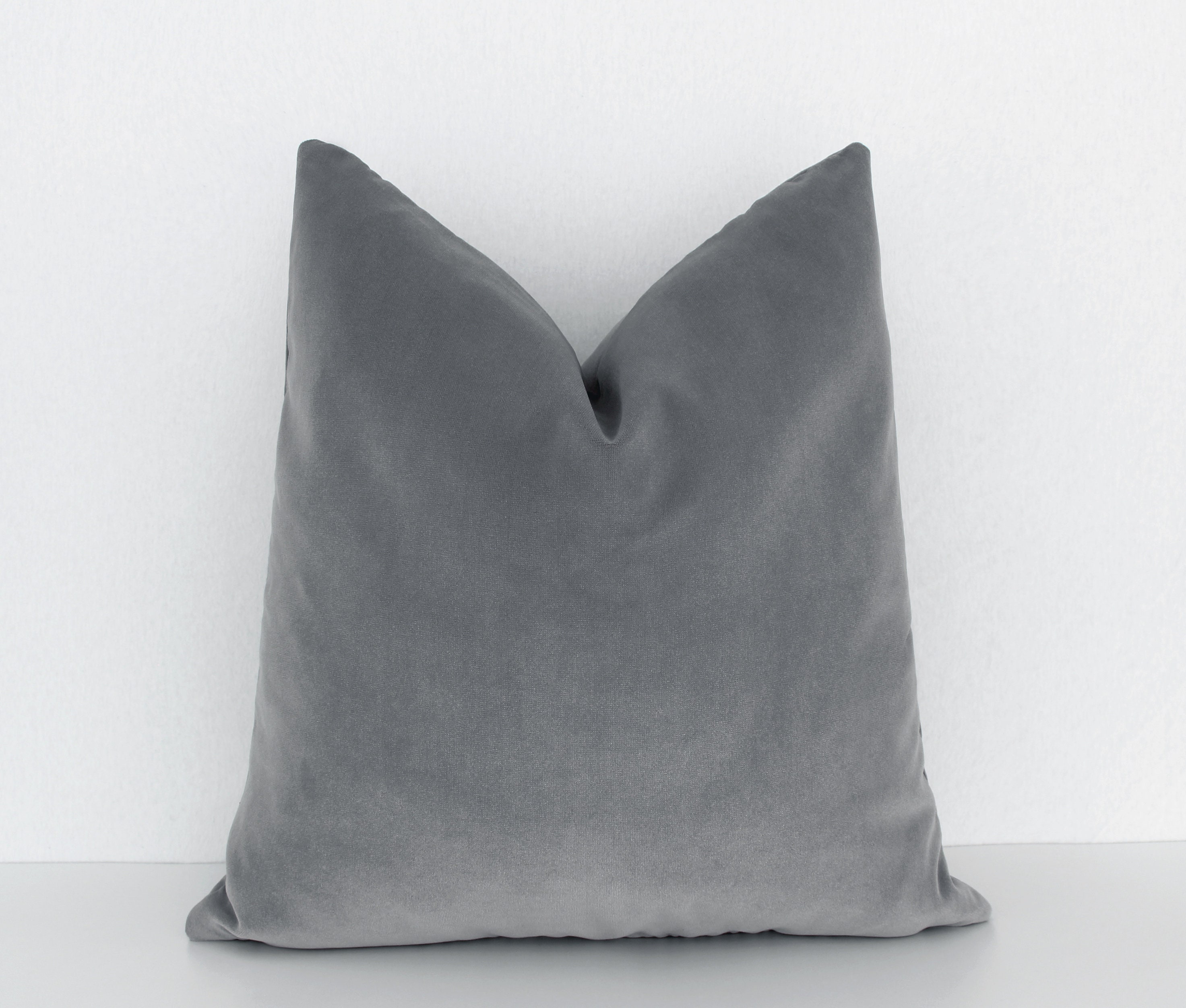 Light Grey Velvet Throw Pillow Cover 14x36 Lumbar Pillow Etsy
