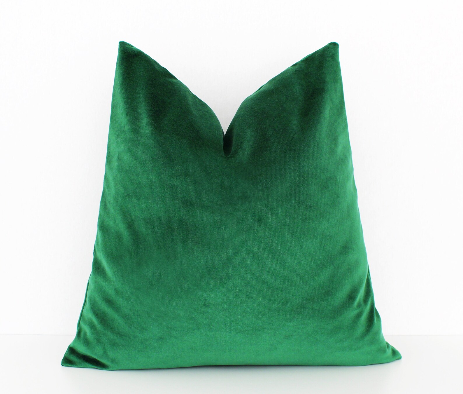emerald green velvet lumbar pillow