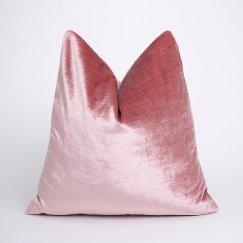 Iridescent Pink Velvet Pillow Cover Salmon Velvet Pillow Etsy