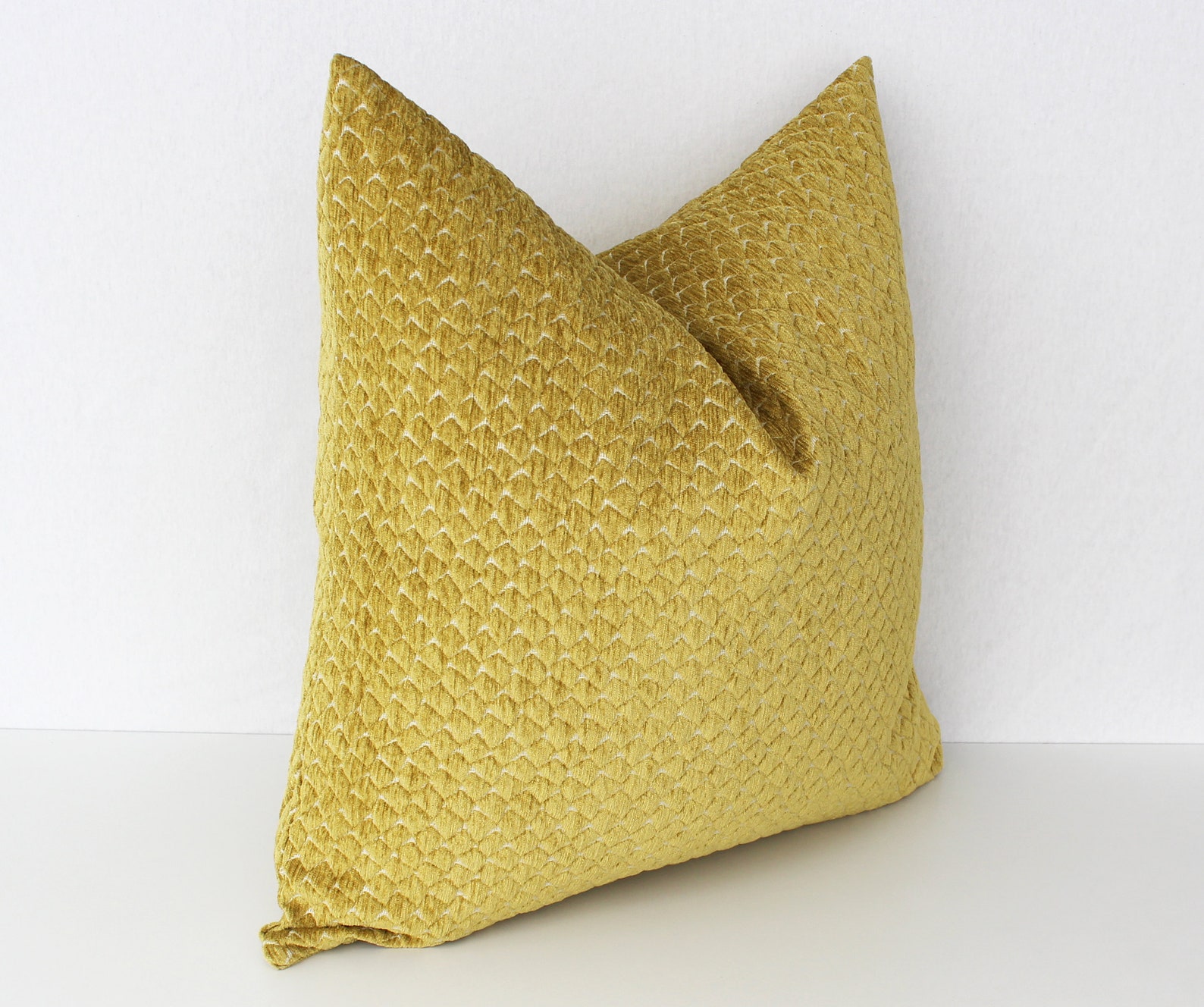Mustard Amber Yellow Pillow Cover Luxury Cushion Case 15x15 Etsy