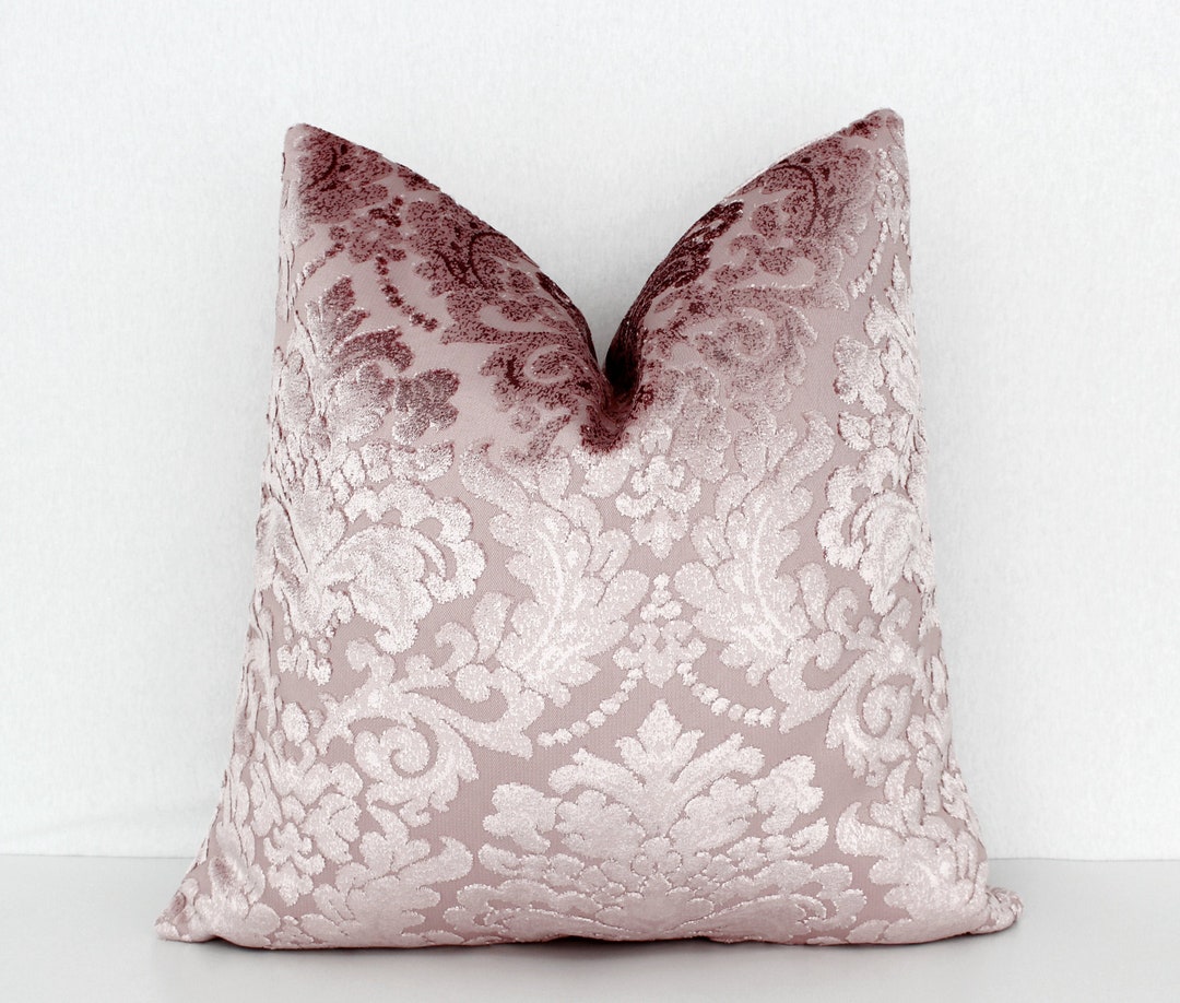 Blush Pink Throw Pillow Cover, Light Pink Pillow, Quadrille Pillow Pink