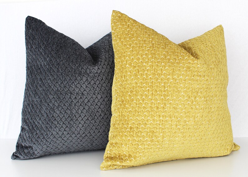 Grey Throw Pillow Textured Charcoal Gray Pillow Cover Grey Etsy