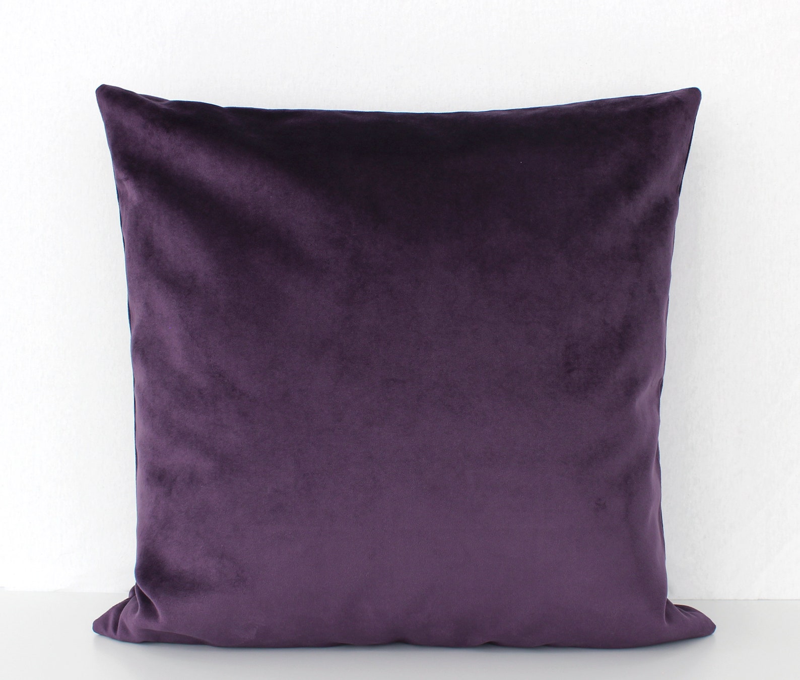 Purple Velvet Pillow Cover Velvet Cushion Case Solid Purple Etsy