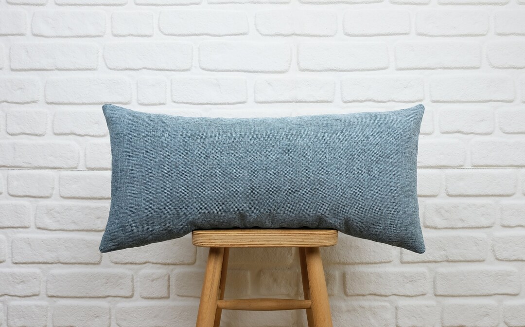 Light Blue Lumbar Pillow Cover, Blue Lumbar Pillow Cover, Blue Body Pillow Cover, Custom Body