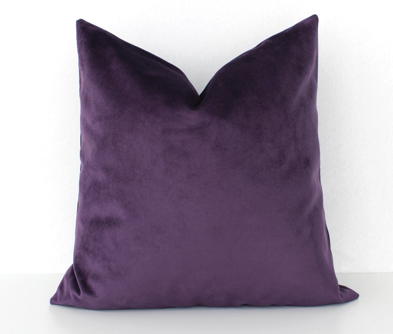 Purple Velvet Pillow Cover Velvet Cushion Case Solid Purple Etsy