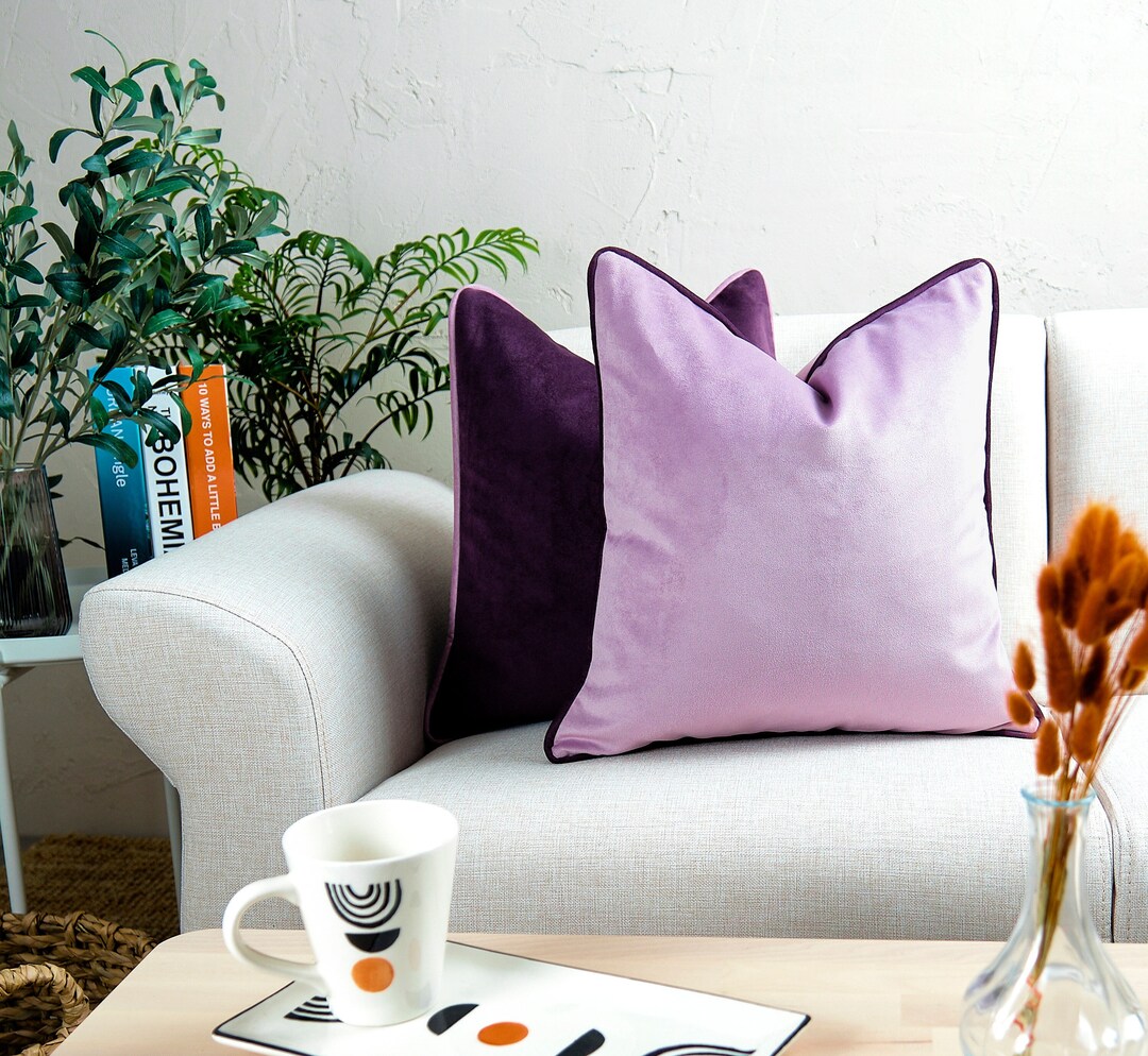 Any Size Pillow Velvet Pillow Covers, Lilac and Purple Pillow Covers