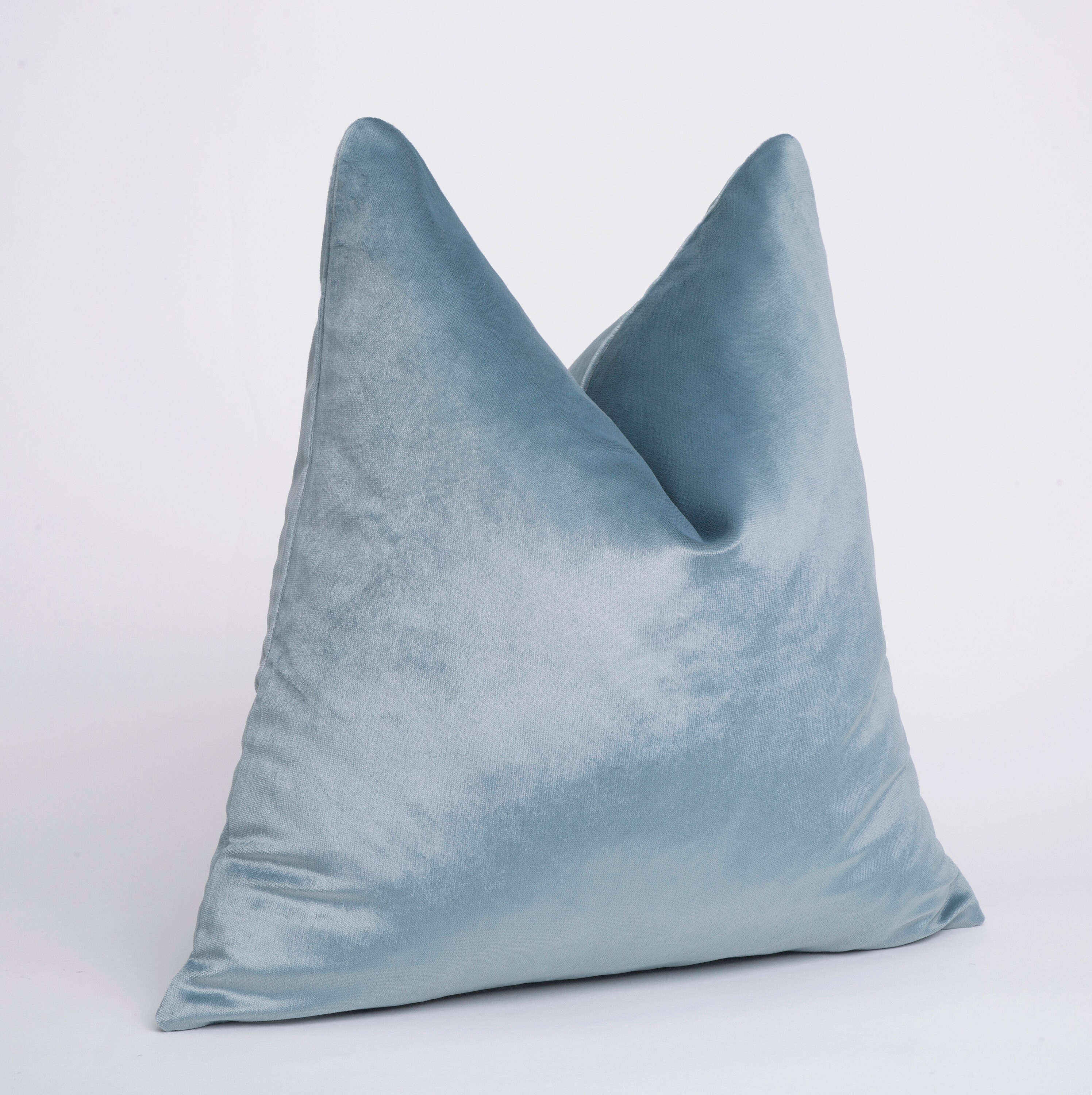 Iridescent Light Blue Velvet Throw Pillow Cover Blue Pillow Etsy
